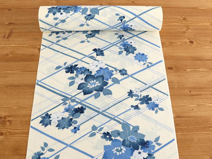 楽天市場】＼2点で3％OFFクーポン／[セオα] 浴衣 反物 花竹垣(生成り