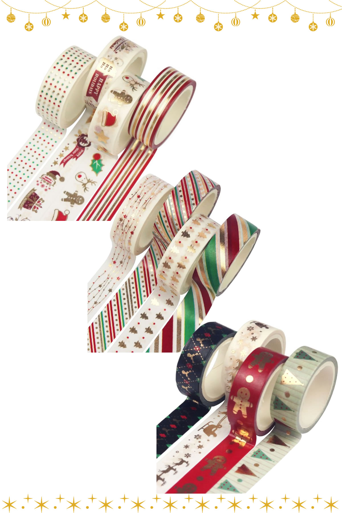 楽天市場】マスキングテープ ホワイトクリスマス 12巻セット 15mm×5m