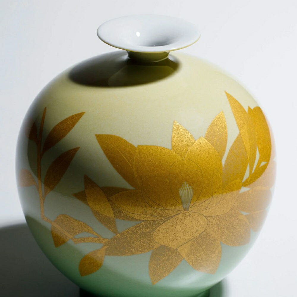 九谷焼花器/穂光/百人一首金色装飾 花瓶 九谷焼 百人一首 - メルカリ