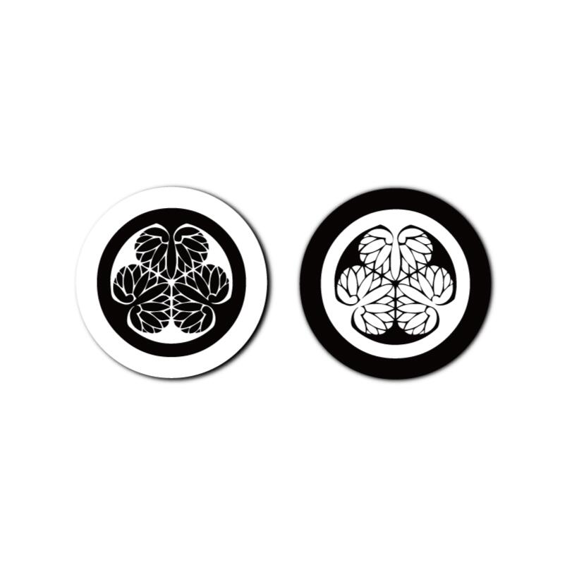 楽天市場】戦国武将 家紋 缶バッジ 44mm 1個 徳川家康 『三つ葉葵