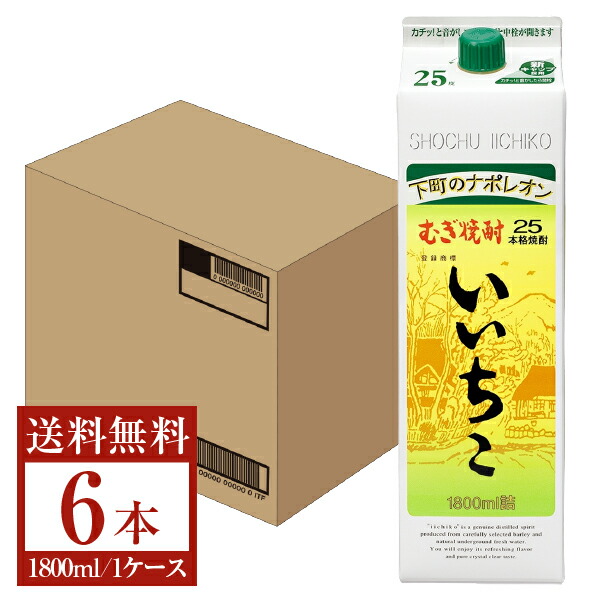 麦焼酎いいちこ紙パック25度1800ml12本セット