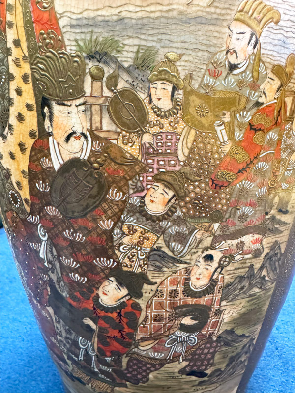 楽天市場】薩摩焼 金彩色絵 人物図飾り壺 高さ約72cm 工芸品 金襴手 彩