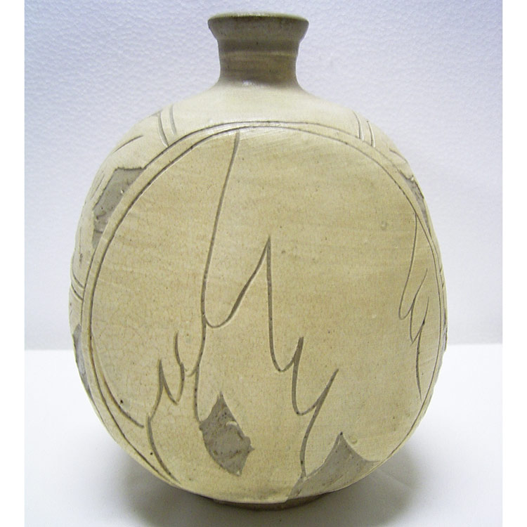 楽天市場】鶏龍山 粉青沙器 掻落扁壺 高さ約19cm 李朝 韓国 朝鮮 美品