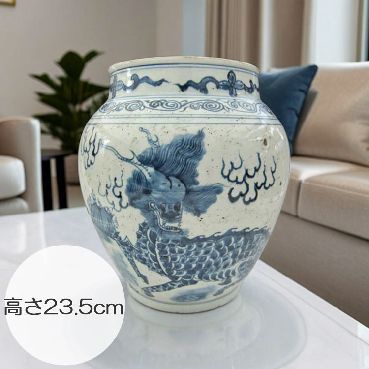 中国陶磁器 元染付 青白磁の花瓶 人物と植物の絵柄 楽天市場】