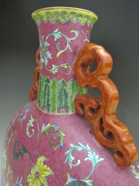 花瓶 木製台座付き 有田 九谷焼 京焼 中国景徳鎮 金地粉彩 飾り壺 大型