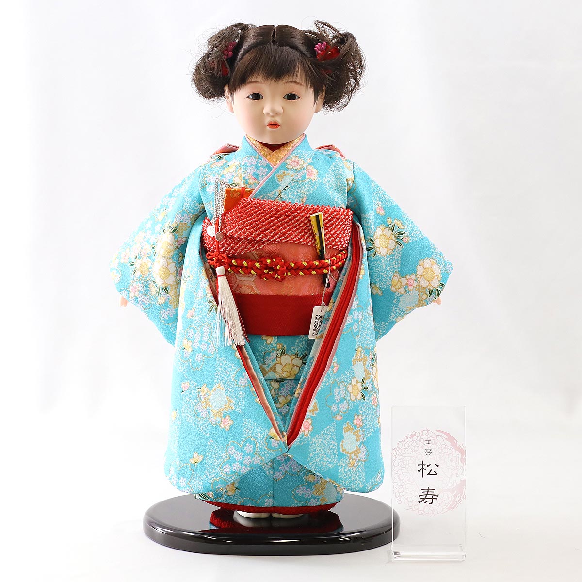 楽天市場】市松人形 松寿作 市松人形 特選友禅 桜 水色 松寿 ICMY