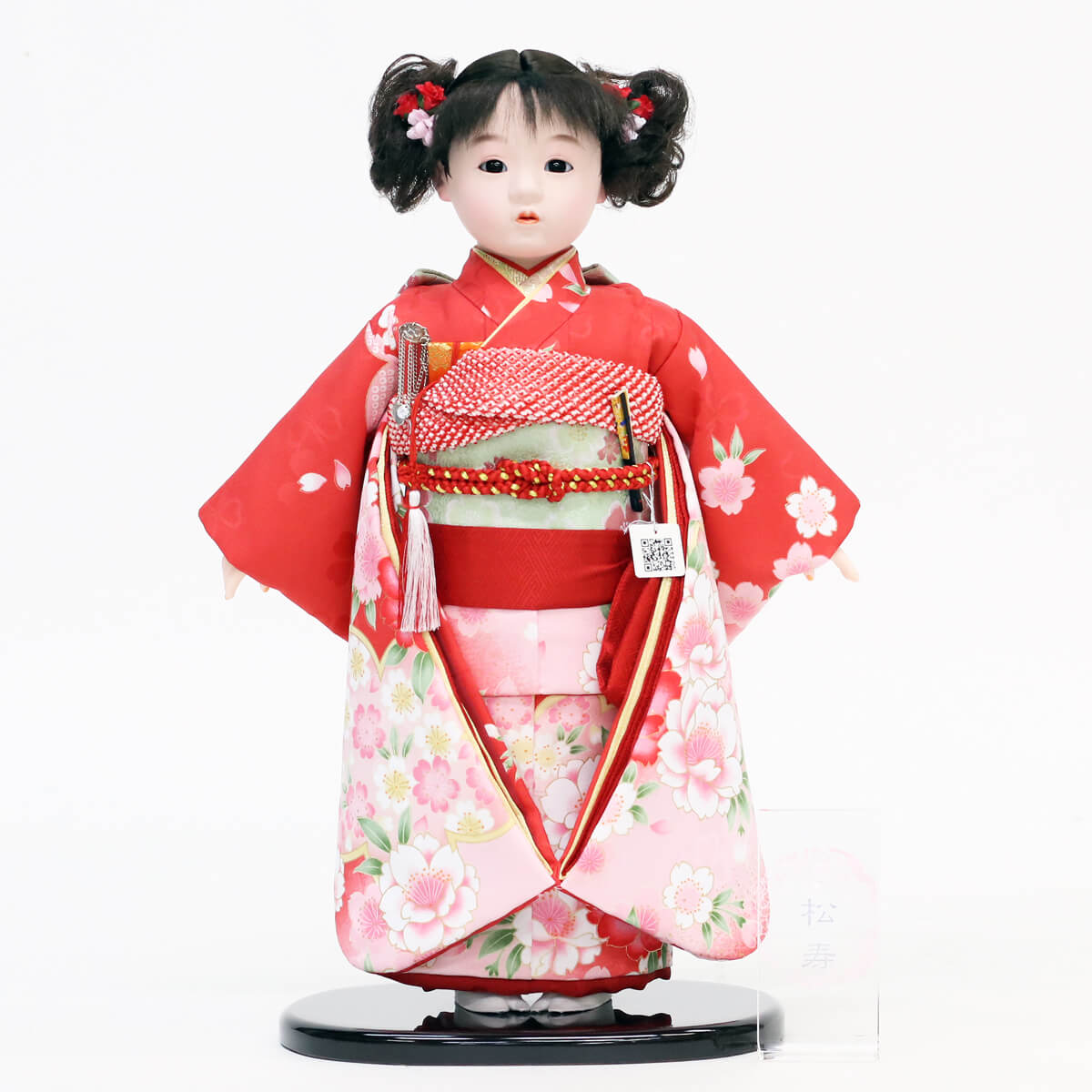 楽天市場】市松人形 松寿作 市松人形 京友禅 赤 桜に桜 松寿 ICMY