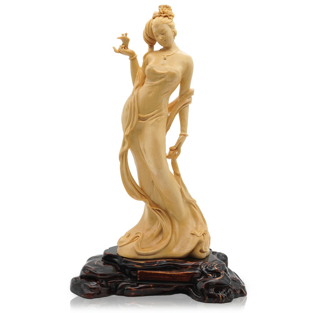 たぬき E◇美女像 ブロンズ 置物 刻印あり 銅製 美品 たぬき E◇美女像