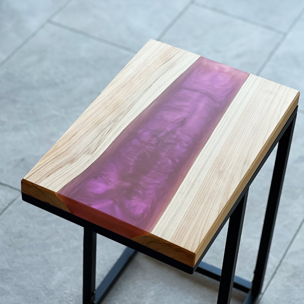 レジンテーブル ソファテーブル サイドテーブル 桜の木 サクラレジン