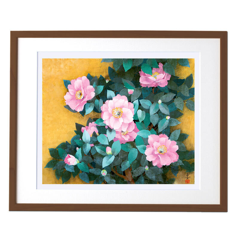 楽天市場】複製画 新品 額入り 障害者 アート 山茶花 絵画 インテリア