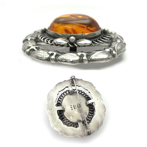 超美品ジョージジェンセン2008年色石揺れるブローチ