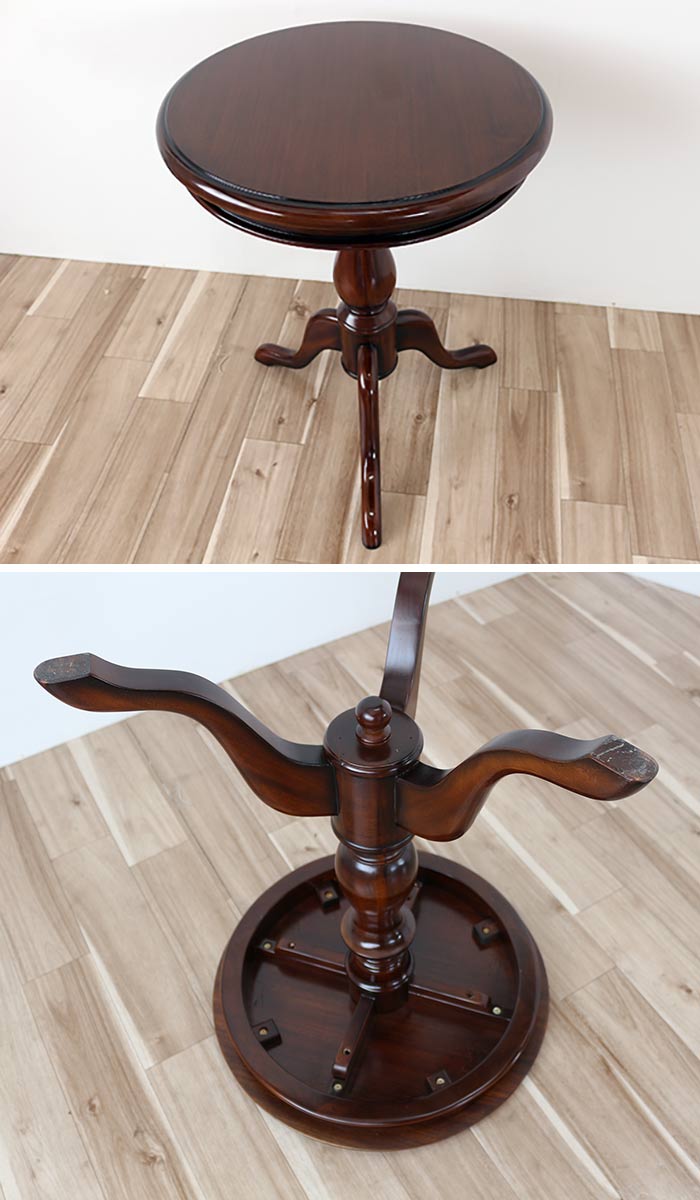 楽天市場】丸テーブル サイドテーブル マホガニー無垢材 天然木製