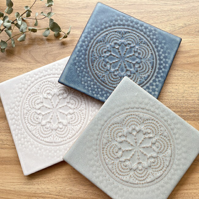 楽天市場】タイルのミニ鍋敷き マジョリカ おしゃれ かわいい