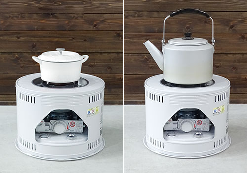 煮炊きができるストーブ！トヨトミ 火鉢型石油ストーブ HH-210 煮炊き