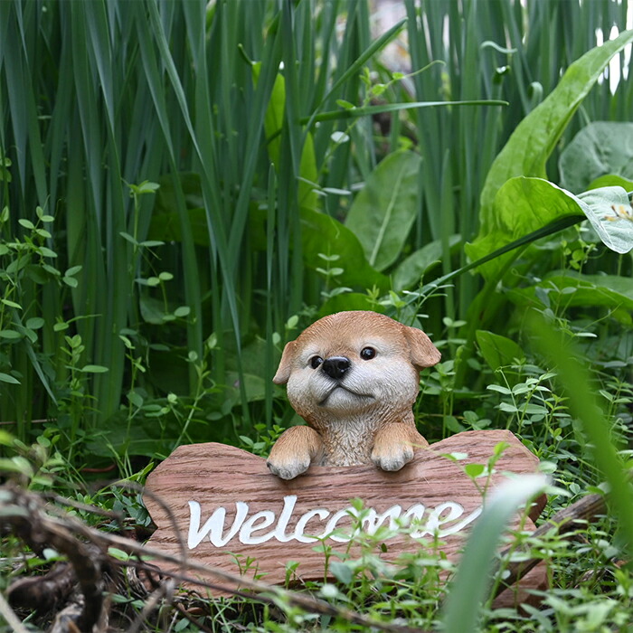 楽天市場】柴犬のウェルカムボードwelcomボードお庭や玄関先に