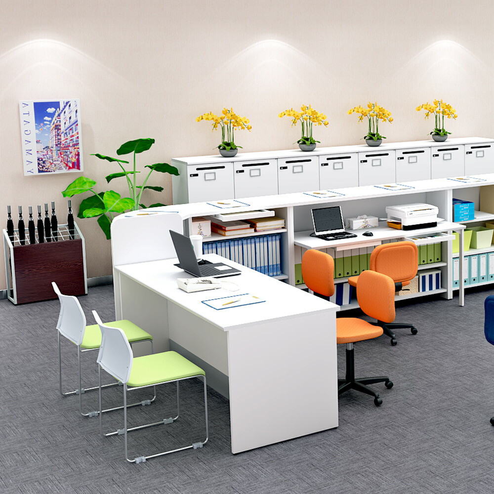 ローカウンター デスク 3点フルセット ホワイト