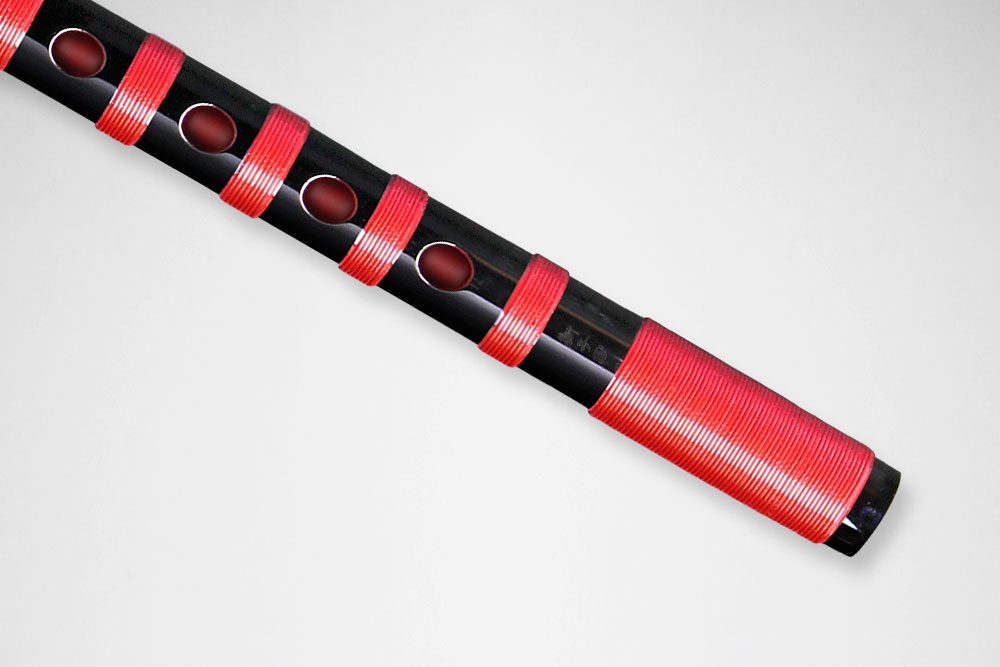 楽天市場】【篠笛】獅子田 竹渓 塗 本重 黒 ビニール巻 赤・黒 【一