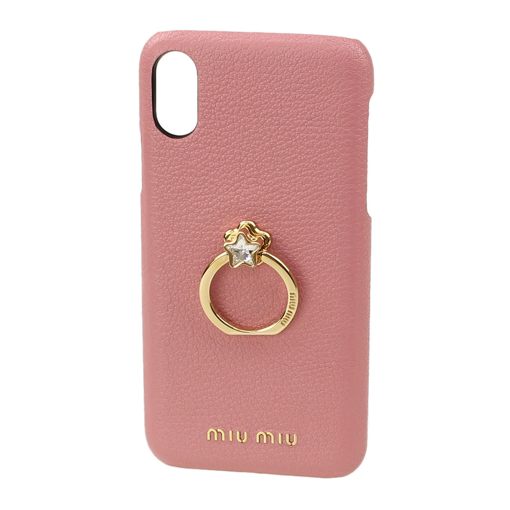 正規 MIUMIU miumiuiPhoneX XSカバー 色 ピンク 正規 MIUMIU