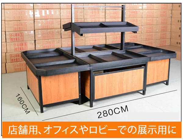 ディスプレイラック 中空展示台 陳列台 折りたたみ長さ2-3m高さ98㎝幅