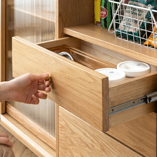 楽天市場】キャビネット ガラス扉 食器棚 120cm チェスト 木製 引き戸