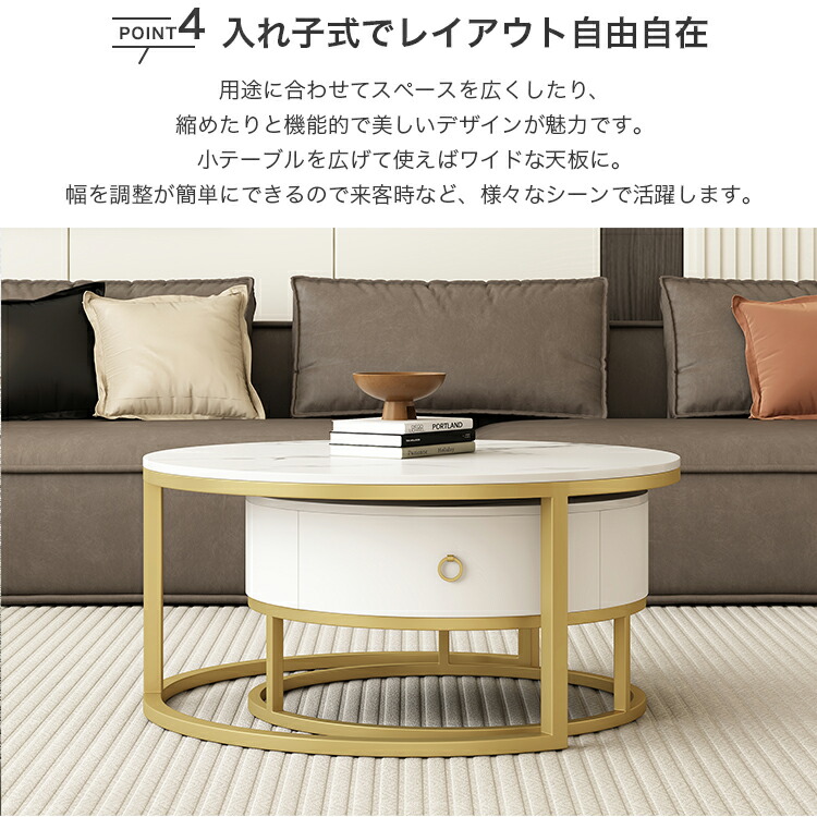 楽天市場】【楽天1位・3年保証】ネストテーブル 2個セット センター