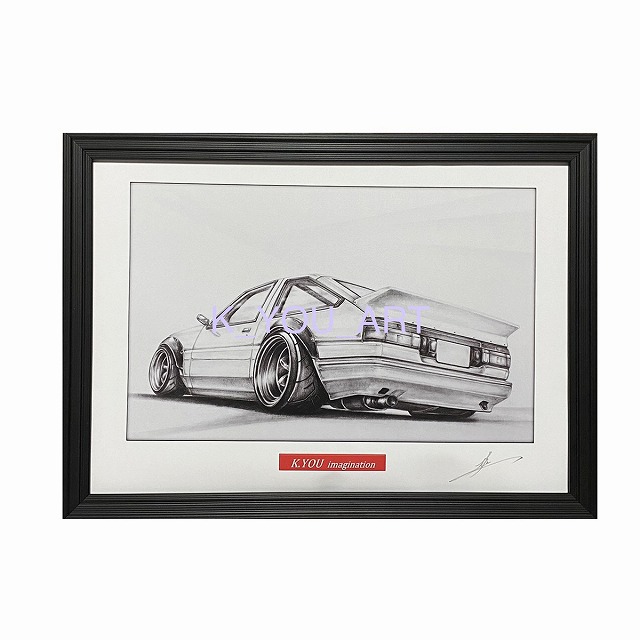 楽天市場】TOYOTA トヨタ 86トレノ カスタム 鉛筆画 名車 旧車