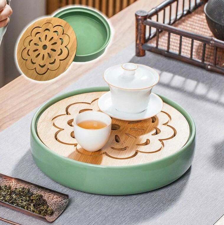 楽天市場】茶盤 茶道具 貯水式茶盤 竹 コンパクト 中国茶道具 モダン
