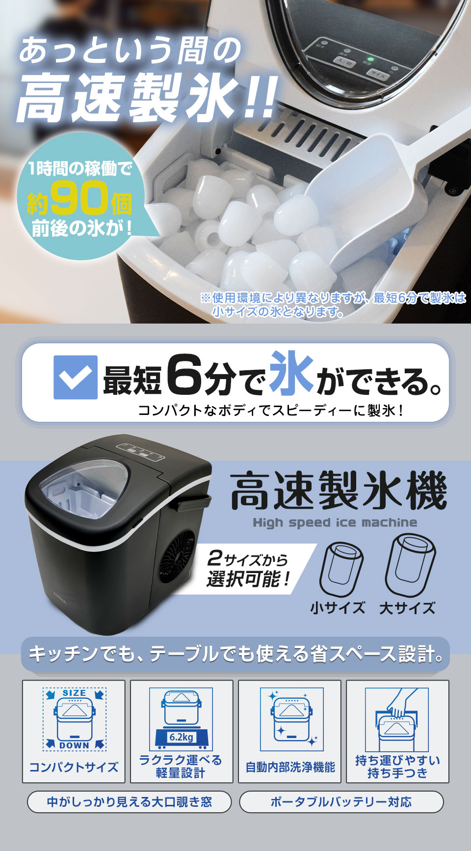 楽天市場】【めざましテレビで紹介】コンパクト 製氷機 ALTEN 家庭用