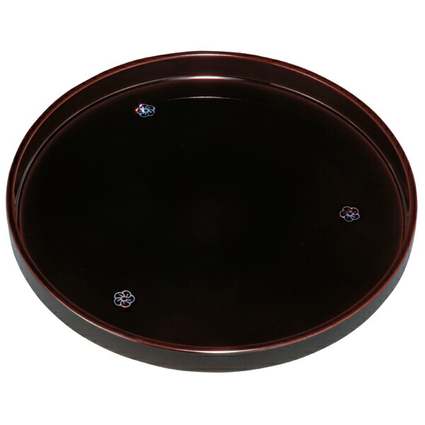 楽天市場】【2点5%クーポン 10日まで】 紀州塗り 尺寸 丸盆 溜 貝張