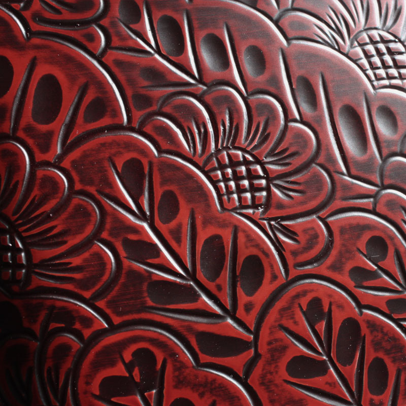 楽天市場】天然木製 お盆 50.5cm 尺7寸 長手盆 鎌倉菊彫 漆塗り