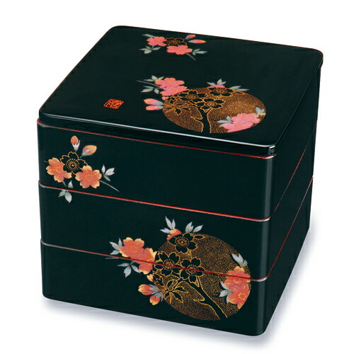 楽天市場】紀州塗り 7寸 三段 重箱 黒内朱 おぼろ月 運動会 大型 弁当