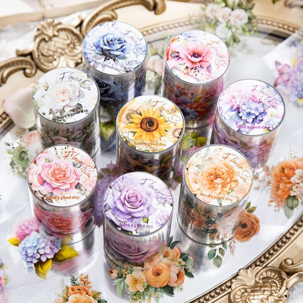 楽天市場】マスキングテープ 透明 花 コラージュシール 海外マステ