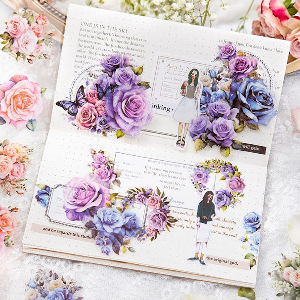 海外マステ おすそ分け 人物 動物 装飾 お花 コラージュ 素材 大量