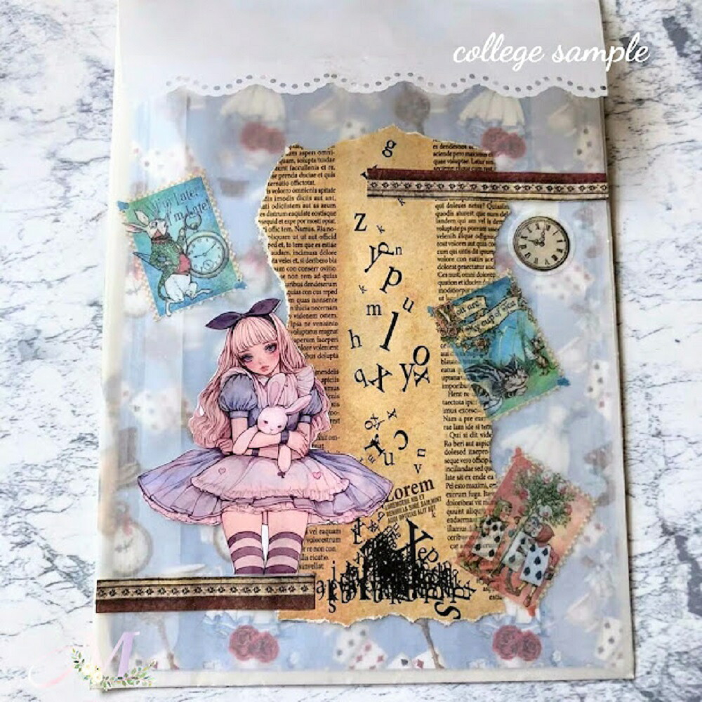 楽天市場】コラージュシート デザインペーパー a4 素材紙 コラージュ