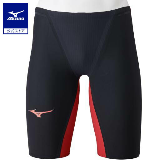 ミズノ メンズ競泳用ハーフスパッツ MRN2MB600296 ブラック×レッド