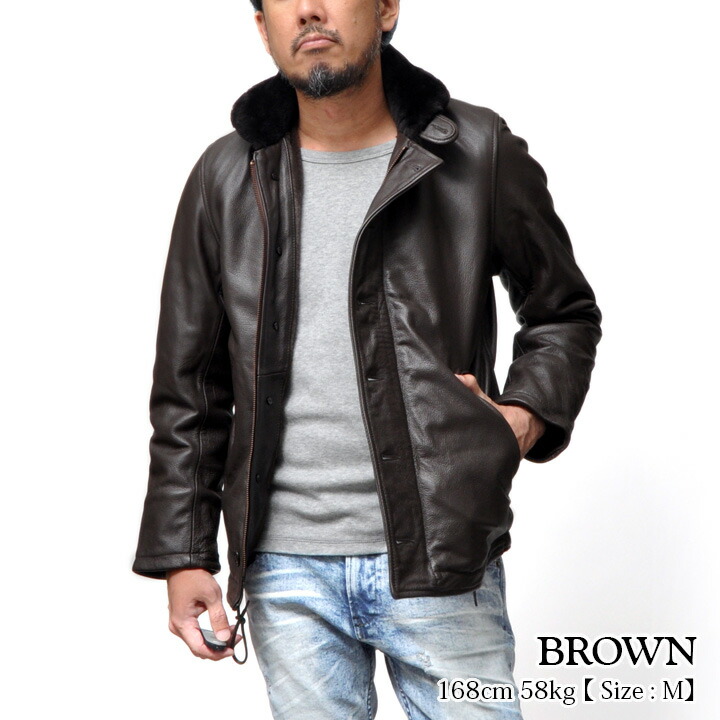 楽天市場】N-1 デッキジャケット レザージャケット メンズ 大きい