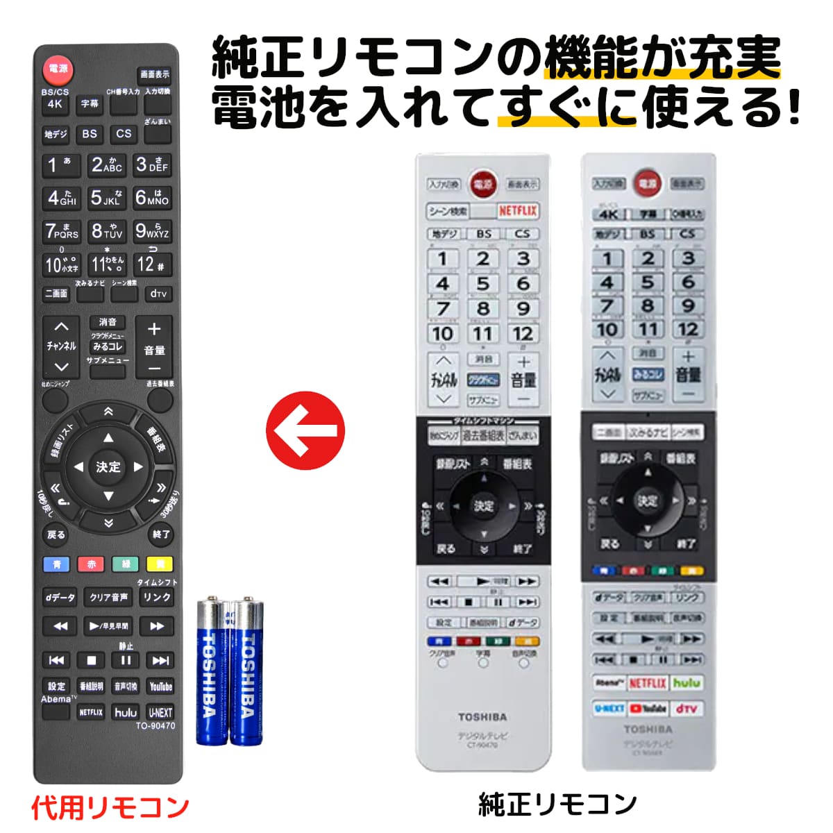 楽天市場】東芝 レグザ テレビ リモコン CT-90470 CT-90489 43J20X