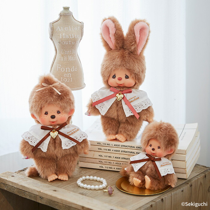 キデイランド限定 CATモンチッチ ポンチョ 2体セット monchhichi