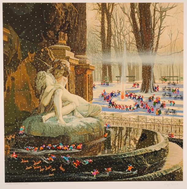 ヒロ・ヤマガタ「ムーンライトエクスプレス」シルクスクリーン :: 絵画