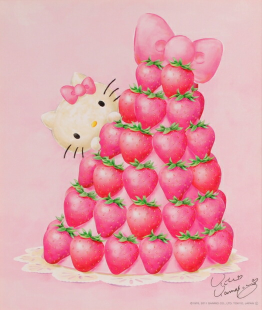 真作□ハローキティ シルクスクリーン 版画 Good Morning□絵画 真作