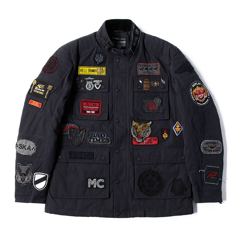 楽天市場】リプレイ ジャケット ワックスドナイロン ライダーズパッチ