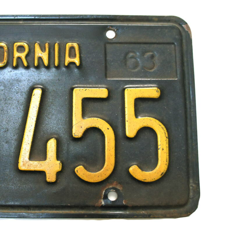 OLD カリフォルニア州アンティーク黒ナンバープレート USAヴィンテージ