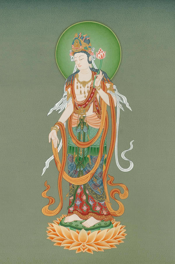 楽天市場】肉筆仏画 観音菩薩 : 仏像仏画チベット美術卸の天竺堂