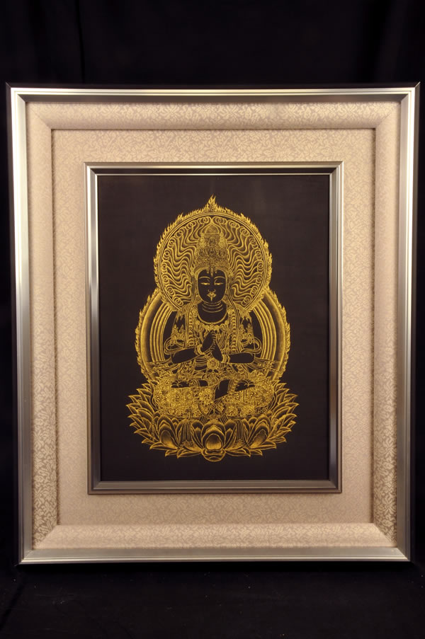 佛画 仏画 人物画 釈迦三尊 絹本 肉筆 佛画 仏画 人物画 釈迦三尊 絹本