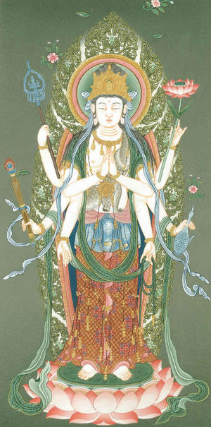 楽天市場】肉筆仏画 観音菩薩 : 仏像仏画チベット美術卸の天竺堂