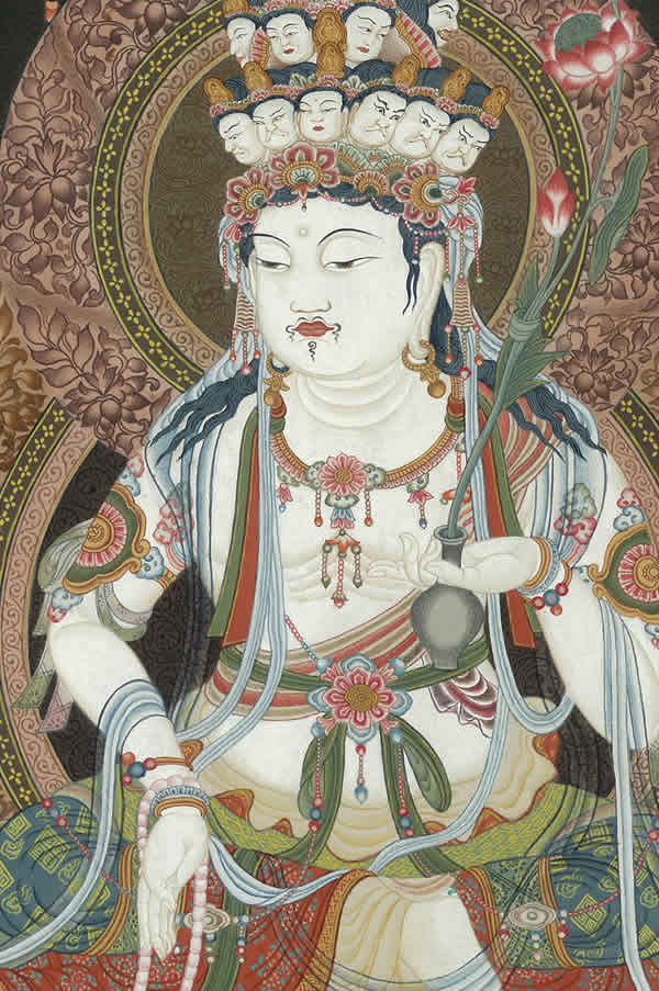 楽天市場】肉筆仏画 十一面観音 : 仏像仏画チベット美術卸の天竺堂