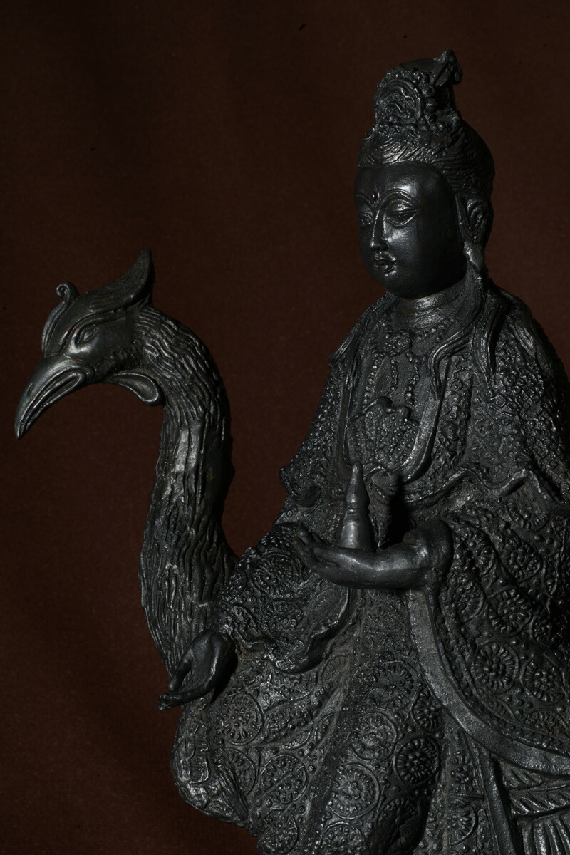 楽天市場】観音菩薩(孔雀上観音）黄銅製 : 仏像仏画チベット美術卸の天竺堂