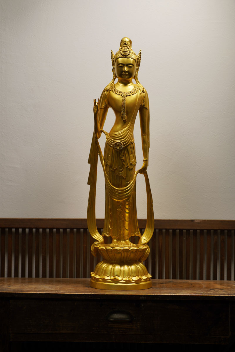 楽天市場】観音菩薩 黄銅金色仕上げ : 仏像仏画チベット美術卸の天竺堂