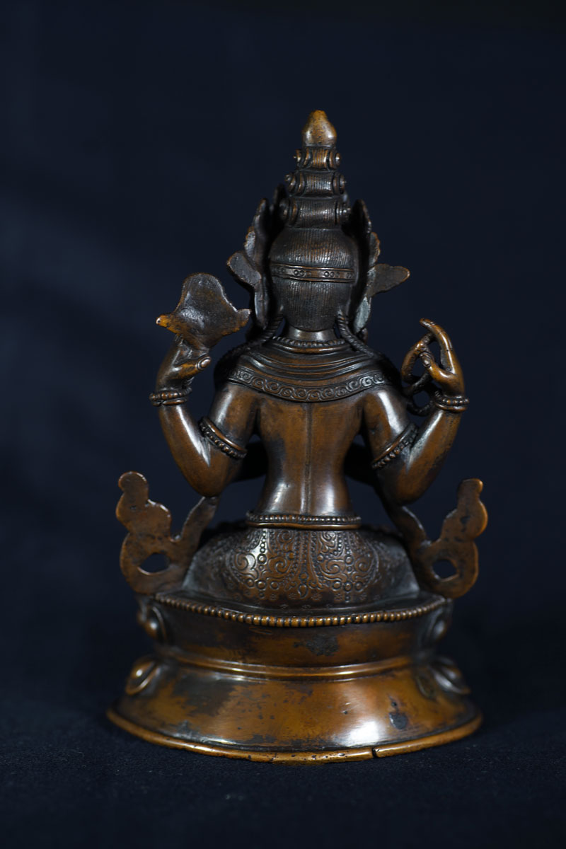 楽天市場】四臂観音菩薩 銅造彫金仕上げ : 仏像仏画チベット美術卸の天竺堂