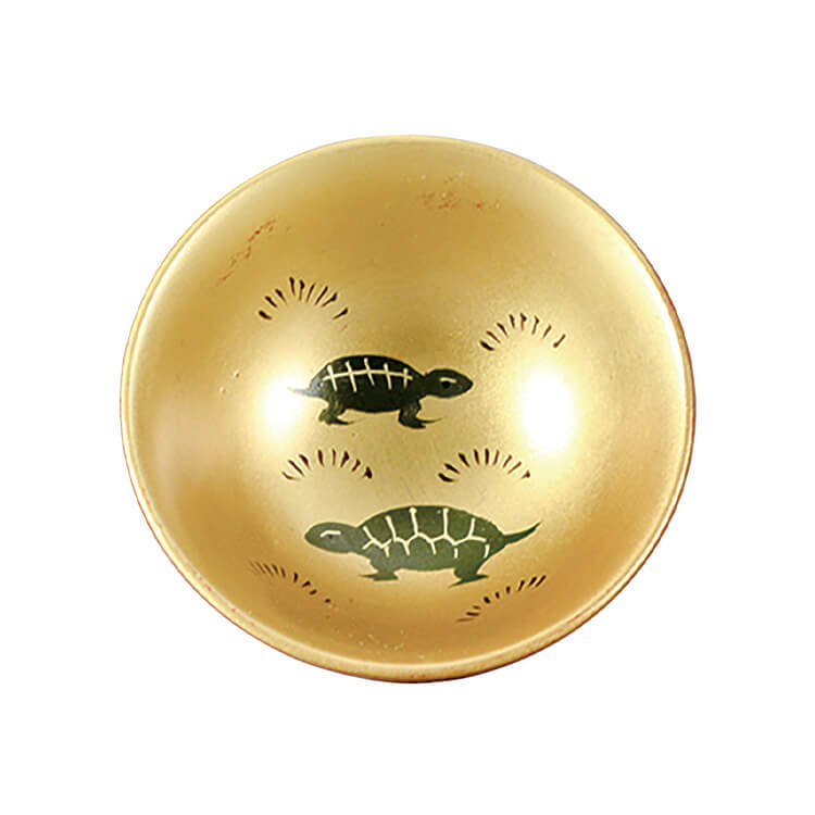 楽天市場】金地 1.8 小盃 2P 鶴亀(手描) 2客 セット 酒器 天然木製 漆+